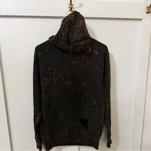 Men's Distressed Black and Brown Turtleneck Sweater